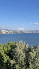 Tranquil harbor scene captured in Kuşadası, Turkey