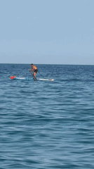 Busy summer afternoon on the water and shore at Blanes