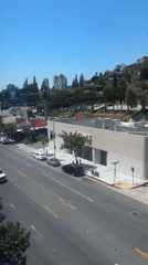 Normal traffic captured on West Hollywood street