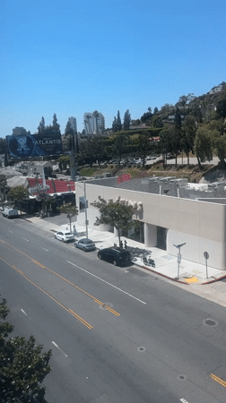 Normal traffic captured on West Hollywood street
