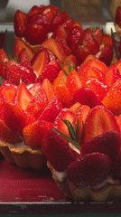 Warsaw bakery display case showcases variety of desserts