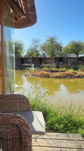 Morning riverside lodge scenes captured along Orange River, Namibia