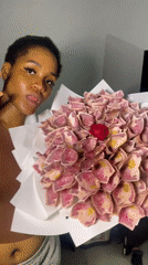 Birthday celebration in Ado with naira bouquets, cake, and gifts