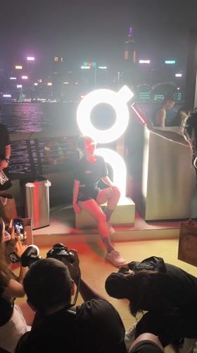 Evening tourism and sightseeing at Hong Kong's Tsim Sha Tsui waterfront