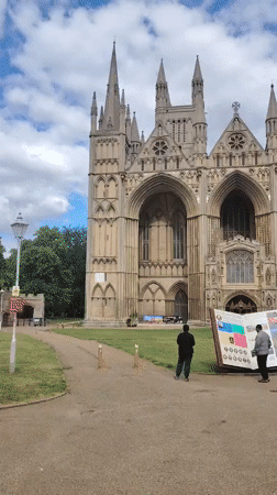 Tourist documents walking tour of Peterborough Cathedral and town center