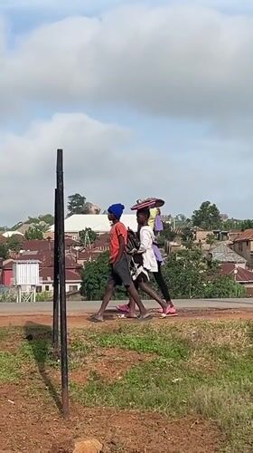 Morning life around a hillside neighborhood in Jos, Nigeria