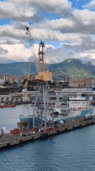 Routine harbor operations captured at Port of Genoa