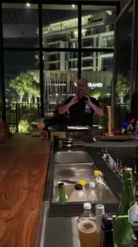 Evening dining scene captured at Abu Dhabi restaurant with live entertainment