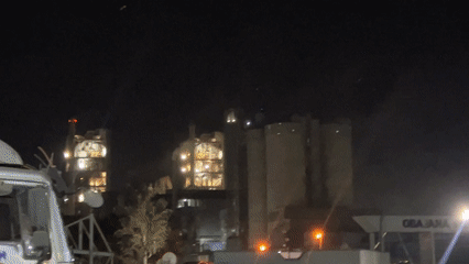 Dangote Cement factory operates at night in Obajana, Nigeria