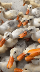 Hand-feeding ducklings and geese in Nam Hoa Lư Ward