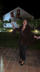 Woman enjoys evening wine tour across Napareuli venues