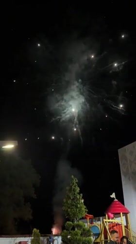 Evening celebrations with fireworks and dancing across Pirot, Serbia
