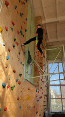 Indoor rock climbing session documented in Izhevsk, Russia