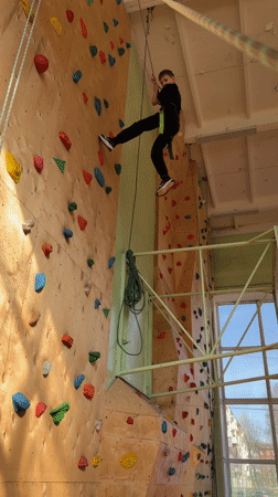 Indoor rock climbing session documented in Izhevsk, Russia