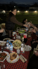 Family barbecue gathering held in Harmanli backyard