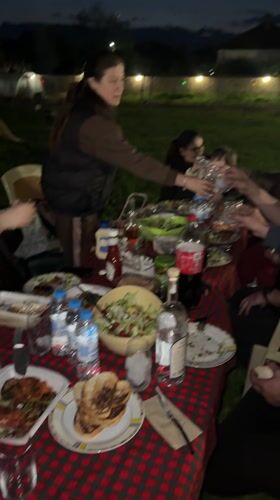 Family barbecue gathering held in Harmanli backyard