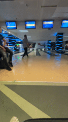 Evening bowling session recorded at Gabrovo entertainment venue
