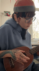 Ukulele player performs in Sofia, Bulgaria