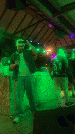 Late-night beach club scene with live music in Varna