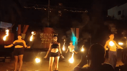 Fire and stage performances light up a Yasmine Hammamet night