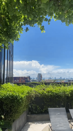 Morning rooftop views captured across Bangkok residential terrace