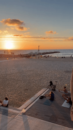 Tel Aviv Beach Sunset Activity Captured by Witnesses