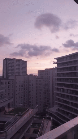 Evening skyline documented in Esenyurt, Turkey during colorful dusk