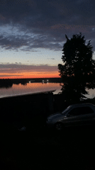 Twilight scenes captured in Ольховка: car, sunset, smiling woman