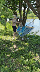 Summer leisure moments captured in Russian countryside setting