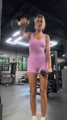 Woman completes gym workout session in Mengwi, Indonesia