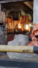 Night shift worker documents furnace operations at Russian facility