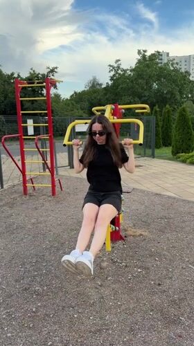 Outdoor gym session at a Kyiv fitness park