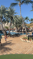 Afternoon hang at a tropical resort pool
