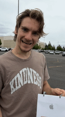 Goofing around outside with a fresh Apple store haul