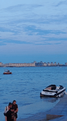 Summer evening at Saint Petersburg's Lakhta waterfront