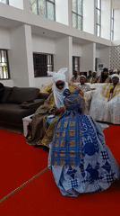 Traditional gathering with robed figure draws crowd in Nigeria