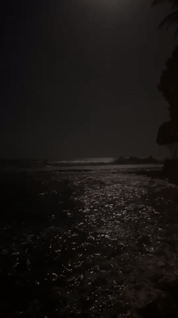 Moonlit coastal night captured in multiple memories, Goviyapana Sri Lanka
