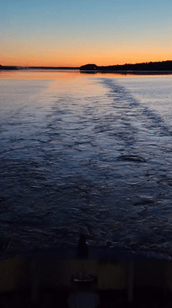 Sunset captured from boat on Russian waters