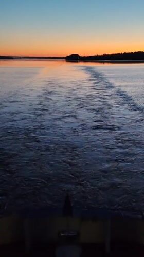 Sunset captured from boat on Russian waters