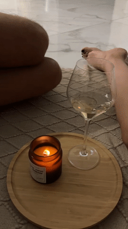 Candlelit evening with wine in Baranovka living room