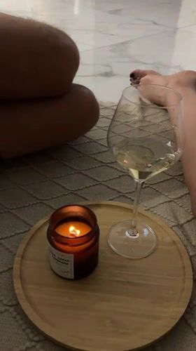 Candlelit evening with wine in Baranovka living room