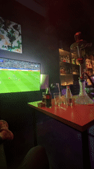 Young men socialize at shisha lounge in Plovdiv