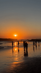 Sunset beach scenes captured by witnesses in North Kuta