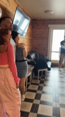 Social gathering recorded at cabin in Chaikovsky, Russia