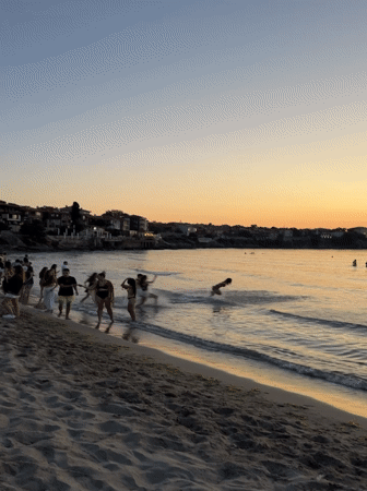 Sunset to midnight on the Black Sea beach in Sozopol