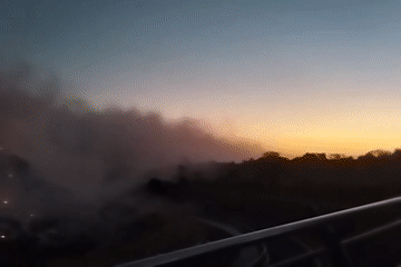 Dusk fire and nighttime rest stop in Surakarta