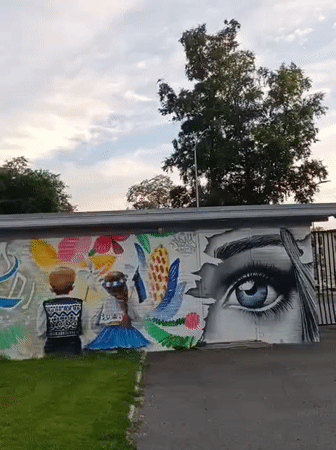 Street murals across Tallinn walls, from folk art to abstract