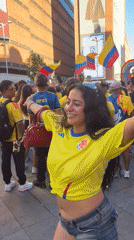 Colombian fans celebrate in the streets of Madrid