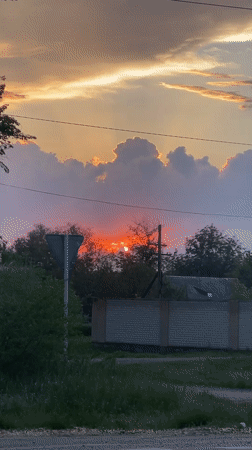 Sunset memories captured across Donskoye, Russia suburban landscape