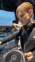 Late night DJ performance with dancers in Saint Petersburg